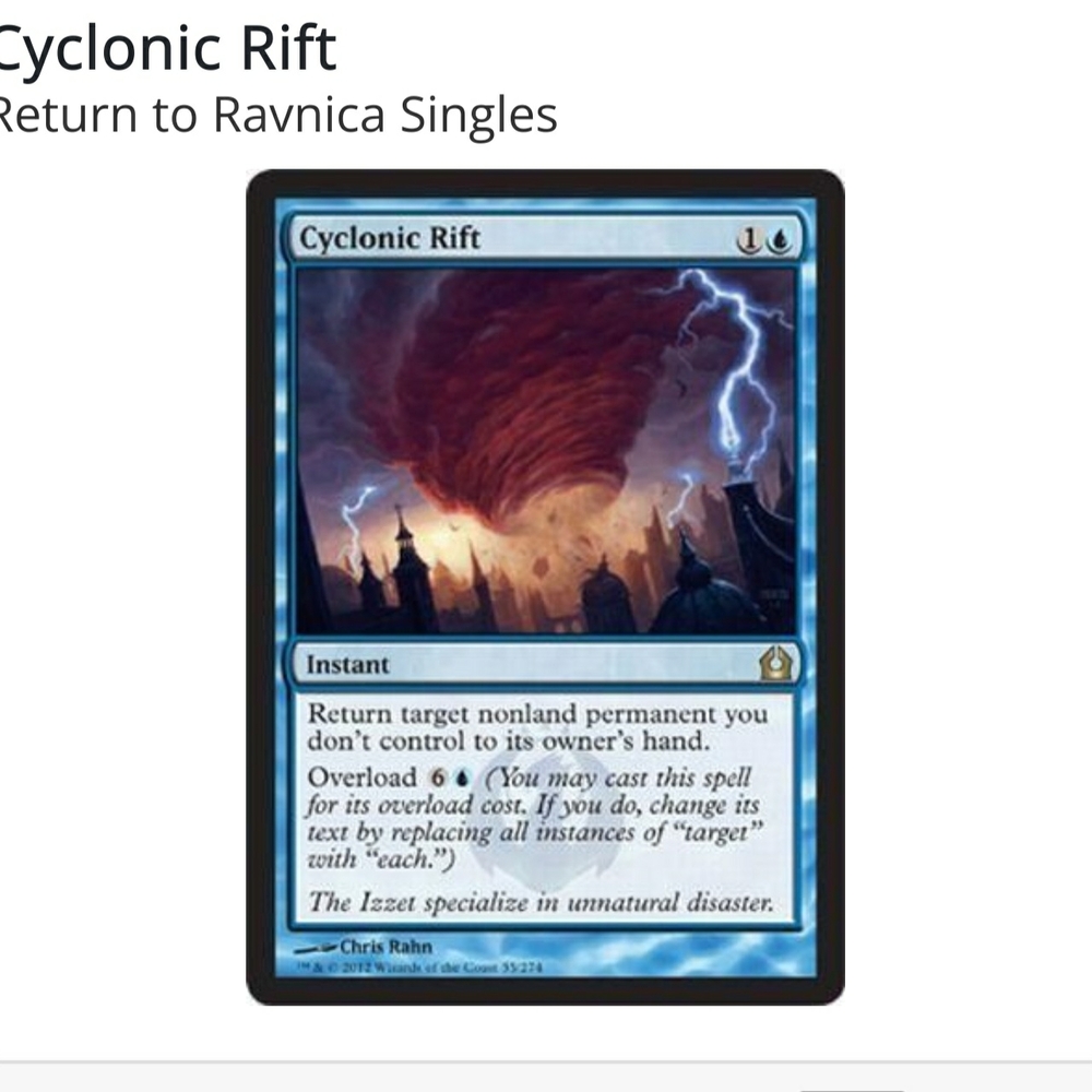 MTG: Magic The Gathering Cyclonic Rift Instant Blue Return To Ravnica NM Card